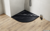 Besco Vexo Marble Black brodzik 90x90cm półokrągły Czarny Marmur  VMB-90-90-P